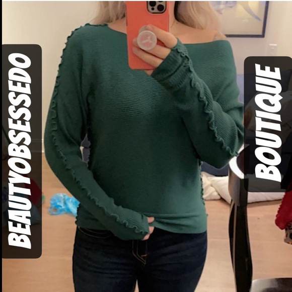 ☃️BOGO50%☃️🆕❤️ALLIE ROSE: RED Ribbed Back Button Down Frilly Arm Sweater SMALL - Picture 6 of 9